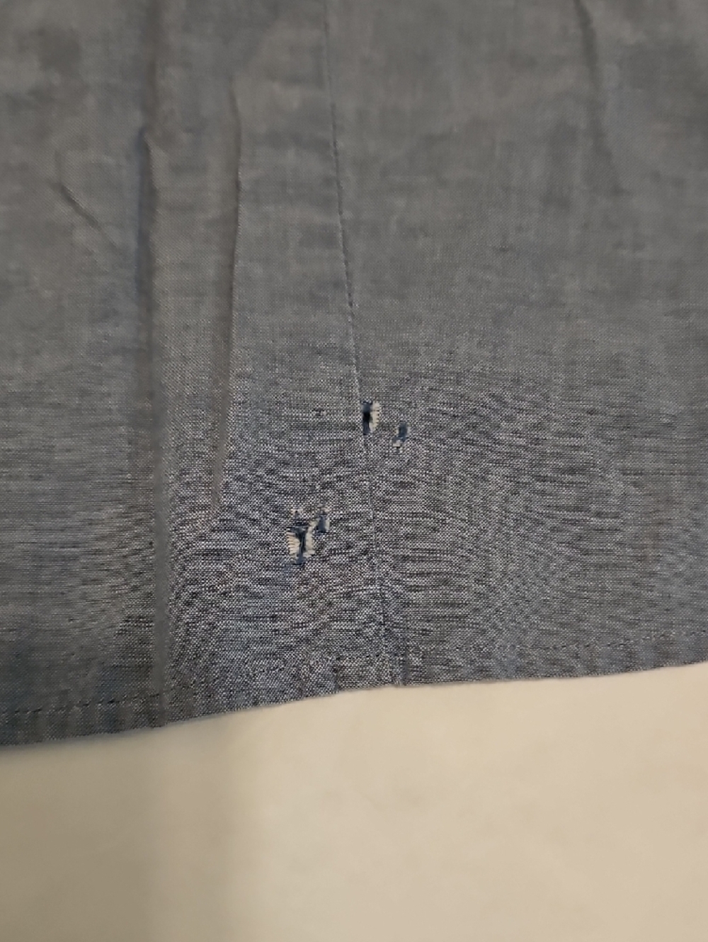 Talbots Light Blue Linen Ruffle-Front Button Shirt - Picture 6 of 6